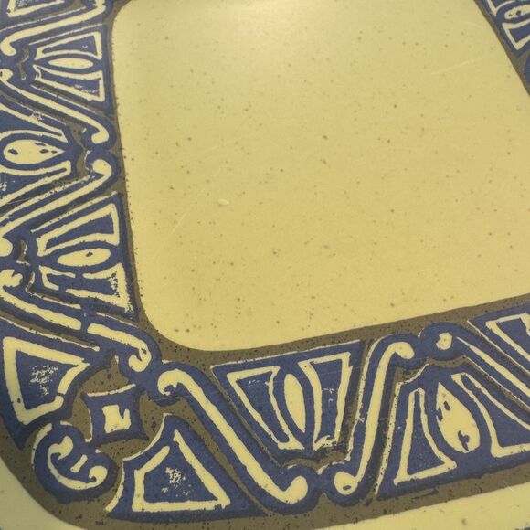 Brookpark Vintage Melamine Melmac Green 8" Square Tribal Lunch Plate Set Of 4 - Picture 4 of 8